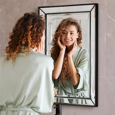 Head West Metro Beaded Glass Framed Vanity Mirror