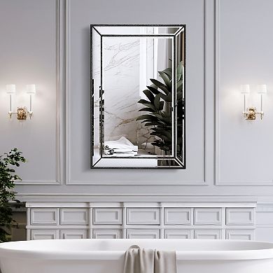 Head West Metro Beaded Glass Framed Vanity Mirror