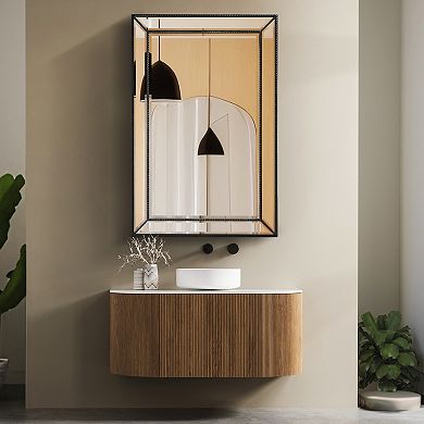 Head West Metro Beaded Glass Framed Vanity Mirror