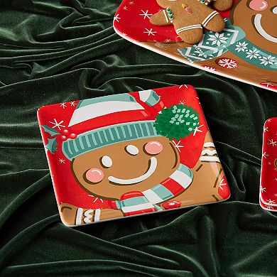 Certified International Christmas Whimsy Set of 4 Dessert Plates 8.5 Inches
