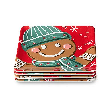 Certified International Christmas Whimsy Set of 4 Dessert Plates 8.5 Inches