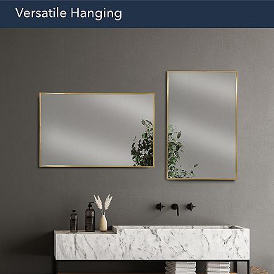 Head West Rectangular Bathroom Vanity Mirror with Gold Frame