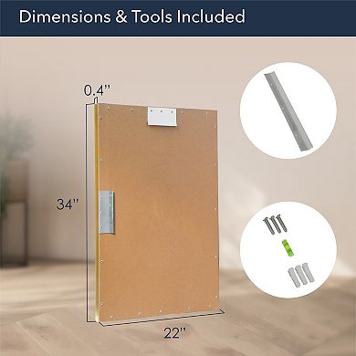 Head West Rectangular Bathroom Vanity Mirror with Gold Frame