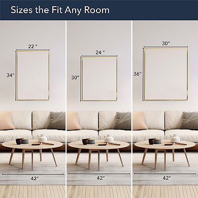 Head West Rectangular Bathroom Vanity Mirror with Gold Frame