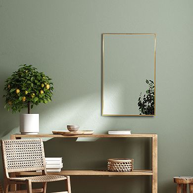 Head West Rectangular Bathroom Vanity Mirror with Gold Frame