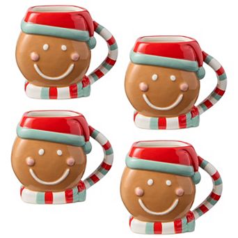 Certified International Christmas Whimsy 18-oz. Gingerbread Mug Set of 4