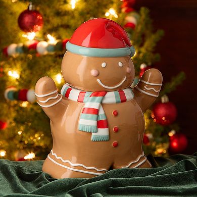 Certified International Christmas Whimsy Gingerbread 3-D Cookie Jar