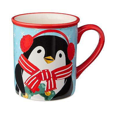 Certified International Christmas Whimsy Set of 4 Penguin Mugs 18 oz.