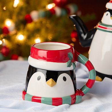 Certified International Christmas Whimsy 18-oz. Penguin Set of 4 Mugs