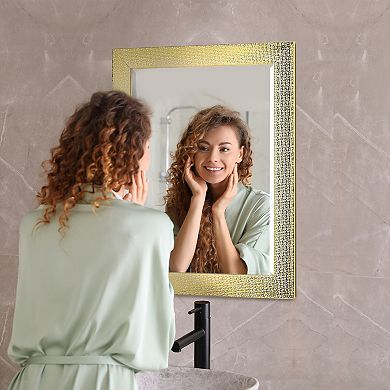 Head West Tile Textured Frame Vanity Accent Mirror