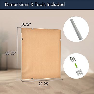 Head West Tile Textured Frame Vanity Accent Mirror