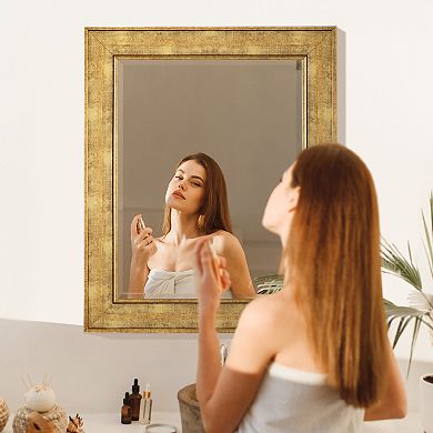 Head West Pave Textured Framed Wall Vanity Mirror