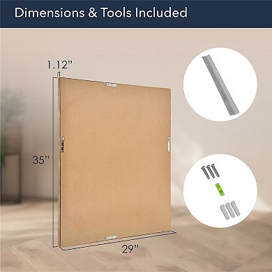 Head West Pave Textured Framed Wall Vanity Mirror