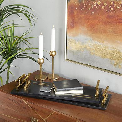 Stella & Eve Marble Tray with Golden Handles Table Decor