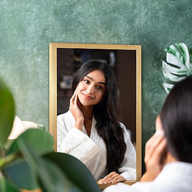 Head West Stainless Steel Framed Rectangle Wall Mirror