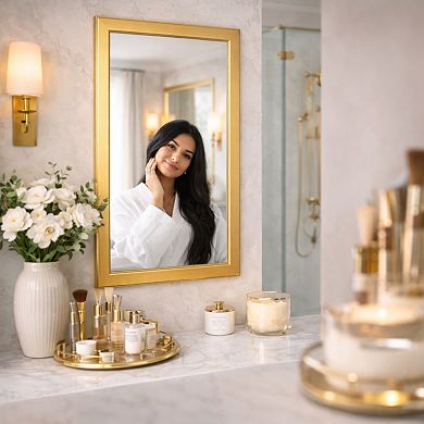 Head West Stainless Steel Framed Rectangle Wall Mirror