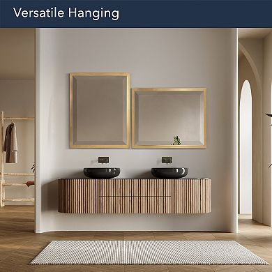 Head West Stainless Steel Framed Rectangle Wall Mirror