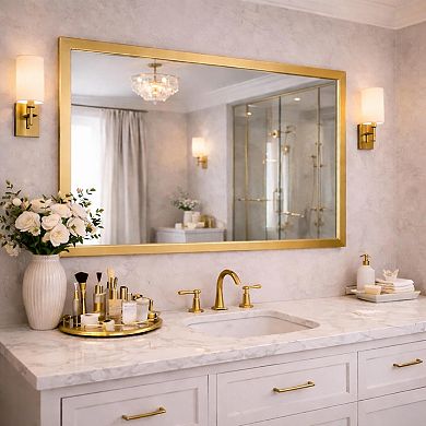 Head West Stainless Steel Framed Rectangle Wall Mirror