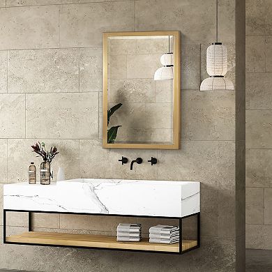 Head West Stainless Steel Framed Rectangle Wall Mirror