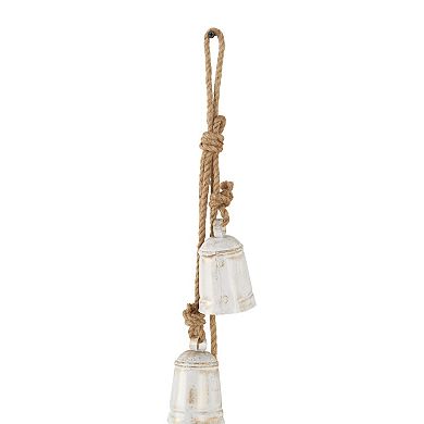 Stella & Eve Metal Tibetan Inspired Cascading Decorative Bells on Jute Hanging Rope