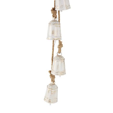 Stella & Eve Metal Tibetan Inspired Cascading Decorative Bells on Jute Hanging Rope