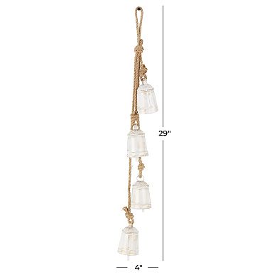 Stella & Eve Metal Tibetan Inspired Cascading Decorative Bells on Jute Hanging Rope