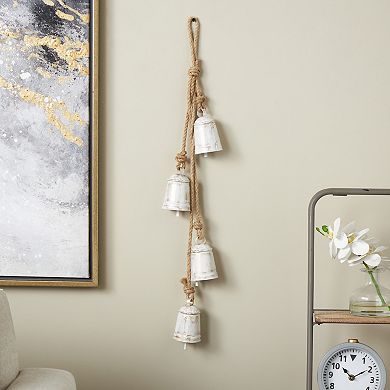 Stella & Eve Metal Tibetan Inspired Cascading Decorative Bells on Jute Hanging Rope