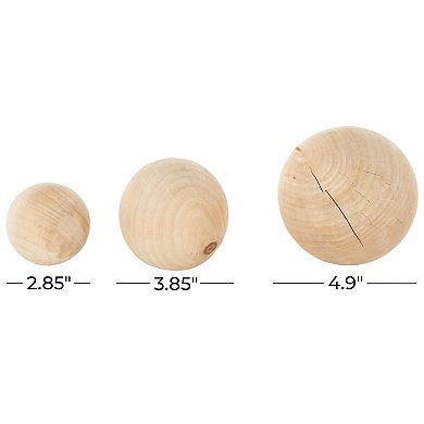 Stella & Eve Wooden Decorative Orbs Table Decor Set