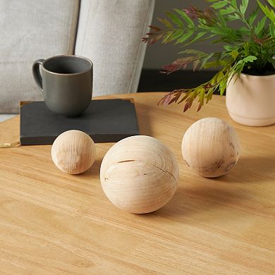 Stella & Eve Wooden Decorative Orbs Table Decor Set