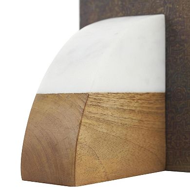 Stella & Eve Arched Decorative Bookends with Marble Tops Table Decor