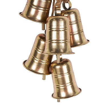 Stella & Eve Metal Tibetan Inspired Cascading Cluster Decorative Bells with Jute Rope