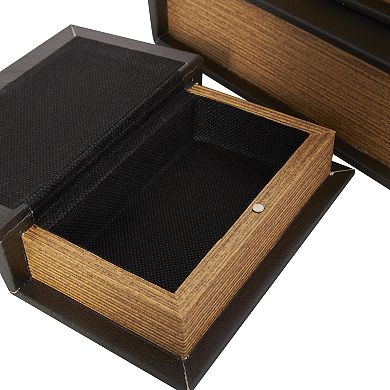 Stella & Eve Faux Book Storage Decorative Box Set of 3 Paris London New York