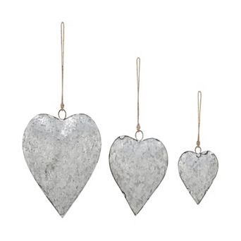 Stella & Eve Metal Heart Decorative Wall Decor with Jute Hanging Rope