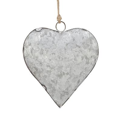 Stella & Eve Metal Heart Decorative Wall Decor with Jute Hanging Rope