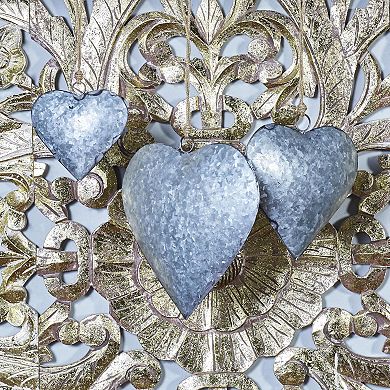 Stella & Eve Metal Heart Decorative Wall Decor with Jute Hanging Rope