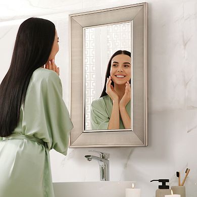 Head West Brush Nickel Paved Mirror