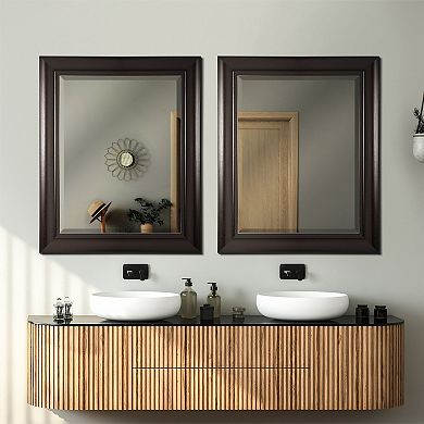 Head West Espresso Framed Wall Vanity Mirror