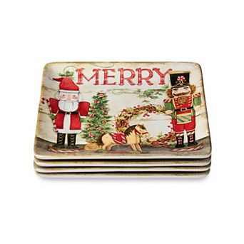 Certified International Nutcracker Parade Set of 4 Dinner Plates 10.5 Inches