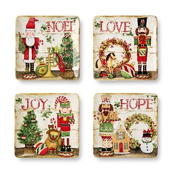 Certified International Nutcracker Parade Set of 4 Dessert Plates 8.5-in.