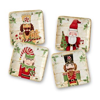 Certified International Nutcracker Parade Set of 4 Canape Plates 6-Inch