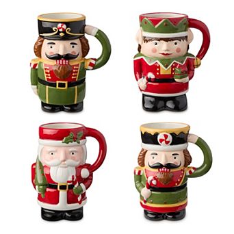 Certified International Nutcracker Parade Set of 4 3D Mug Set