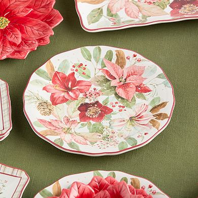 Certified International Winter Blooms Set of 4 Dinner Plates