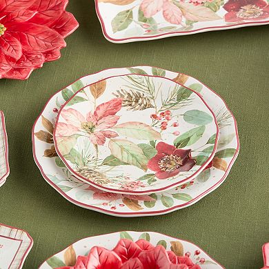 Certified International Winter Blooms Set of 4 Dessert Plates