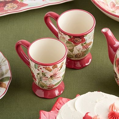 Certified International Winter Blooms Set of 4 Mugs