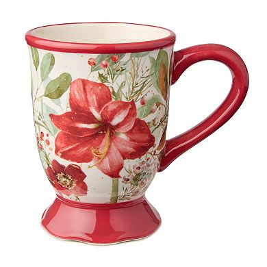 Certified International Winter Blooms Set of 4 Mugs