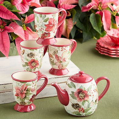 Certified International Winter Blooms Set of 4 Mugs