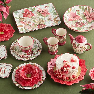 Certified International Winter Blooms Set of 4 Ice Cream Bowls