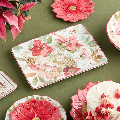 Certified International Winter Blooms 16-Inch x 12-Inch Rectangular Platter