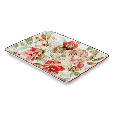 Certified International Winter Blooms 16-Inch x 12-Inch Rectangular Platter