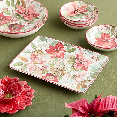 Certified International Winter Blooms 16-Inch x 12-Inch Rectangular Platter